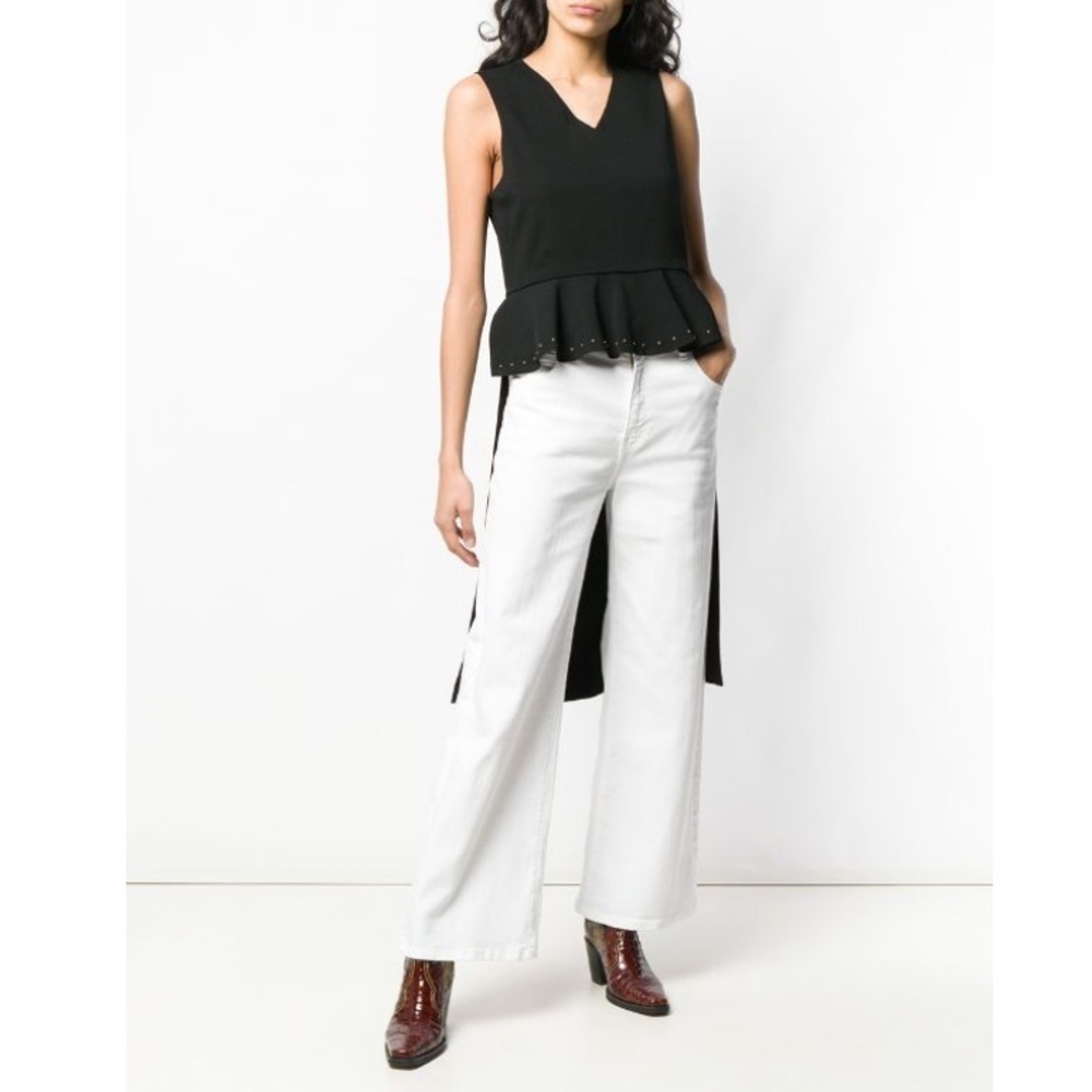 [See By Chloe] Classy Black Studded Peplum Top